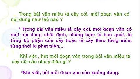 Tuần 23 - TLV - Bài: Đoạn văn trong bài văn miêu tả cây cối