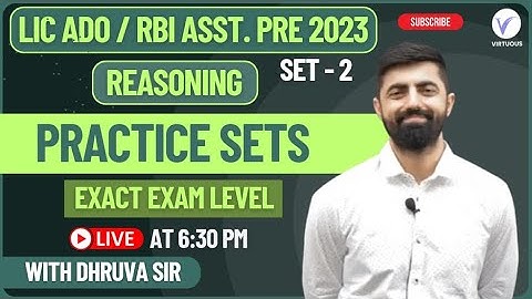 LIC ADO/RBI Assistant Prelims 2023 Reasoning Practice Sets || Set - 02 || By Dhruvasir