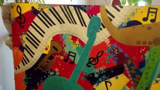 my newest acrylic painting called "in love with music"