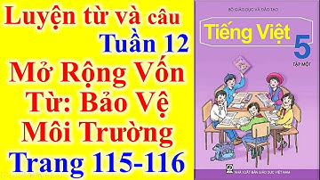 Tiếng Việt Lớp 5 Tuần 12 Luyện Từ Và Câu – Mở rộng vốn từ bảo vệ môi trường – Trang 115 - 116