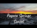 Drone images of sunset at Pagosa Springs, Colorado.