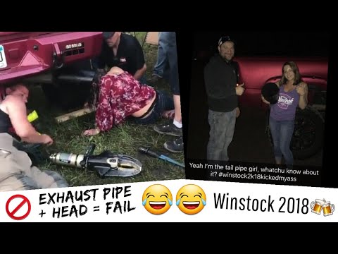 OFFICIAL VIDEO of Drunk Teen Girl's Head Stuck in Diesel Exhaust Pipe at Winstock in Minnesota