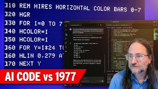 Grok 4.5 Typing an AppleSoft  BASIC program into Apple II emulator