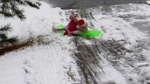 Last Pool Raft Sledding Video