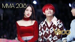 V & Jisoo being nervous to each other MMA2018 [VSOO]