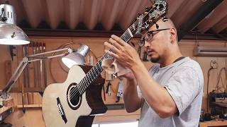 [From neck production to completion] The process of making an acoustic guitar.
