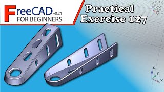 FreeCAD 0.21 Beginners tutorial: practical exercise 127 (Taper angle: Pad and Draft tool)