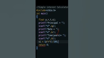 #6 C Program: Simple Interest Calculator #programming #coding #cprogramming #programmer  #coder