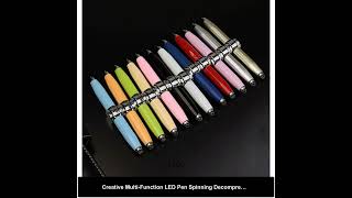 Creative Multi-Function LED Pen Spinning Decompression Gyro Metal Ballpoint Pen Fashion Office Sc...