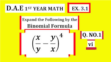 DAE first Year Math-113 | Exercise No.3.1 Question No. 1 part 4 | binomial theroum