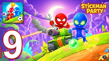 Stickman Party - Gameplay Walkthrough Part 9 - Tournament Mode 1 2 3 4 Players Free New MiniGames