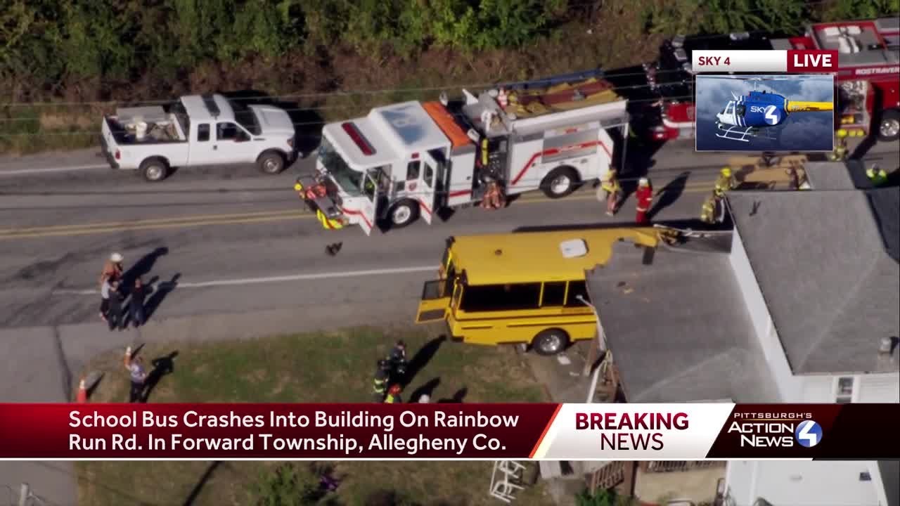 School bus crashes into building in Forward Township, Allegheny County ...