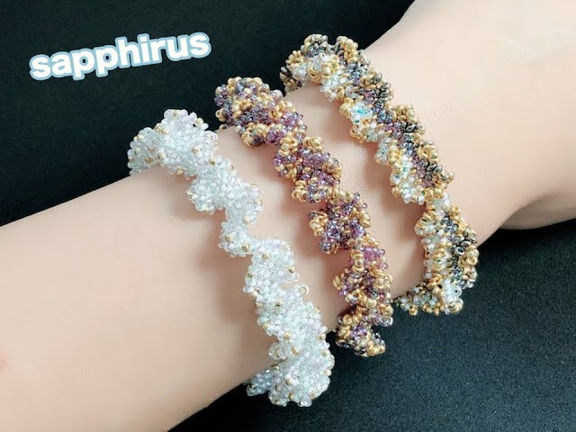 【ハンドメイド】DEMIビーズで編むフリルブレスレットの作り方　ビーズステッチ上級　How to make a bracelet with DEMI beads. like coral