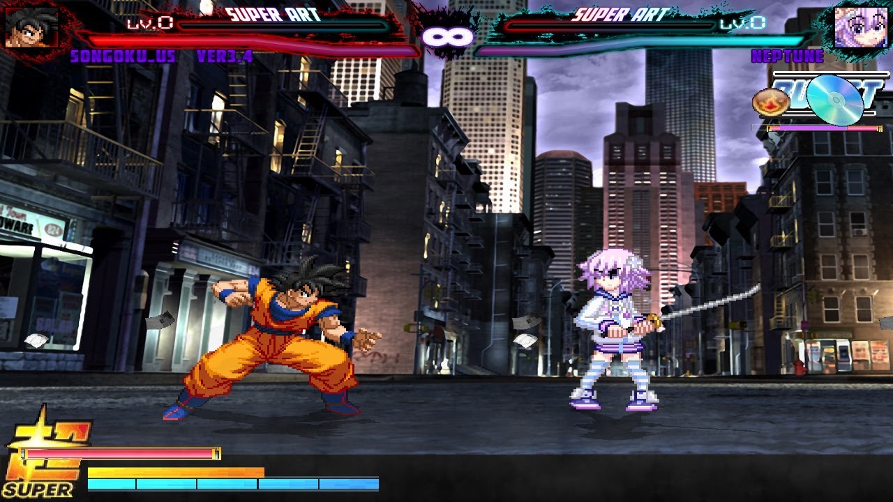 mugen 1.1 Son goku (280gou) VS  Neptune (Nep Heart & Shimmering Brony)