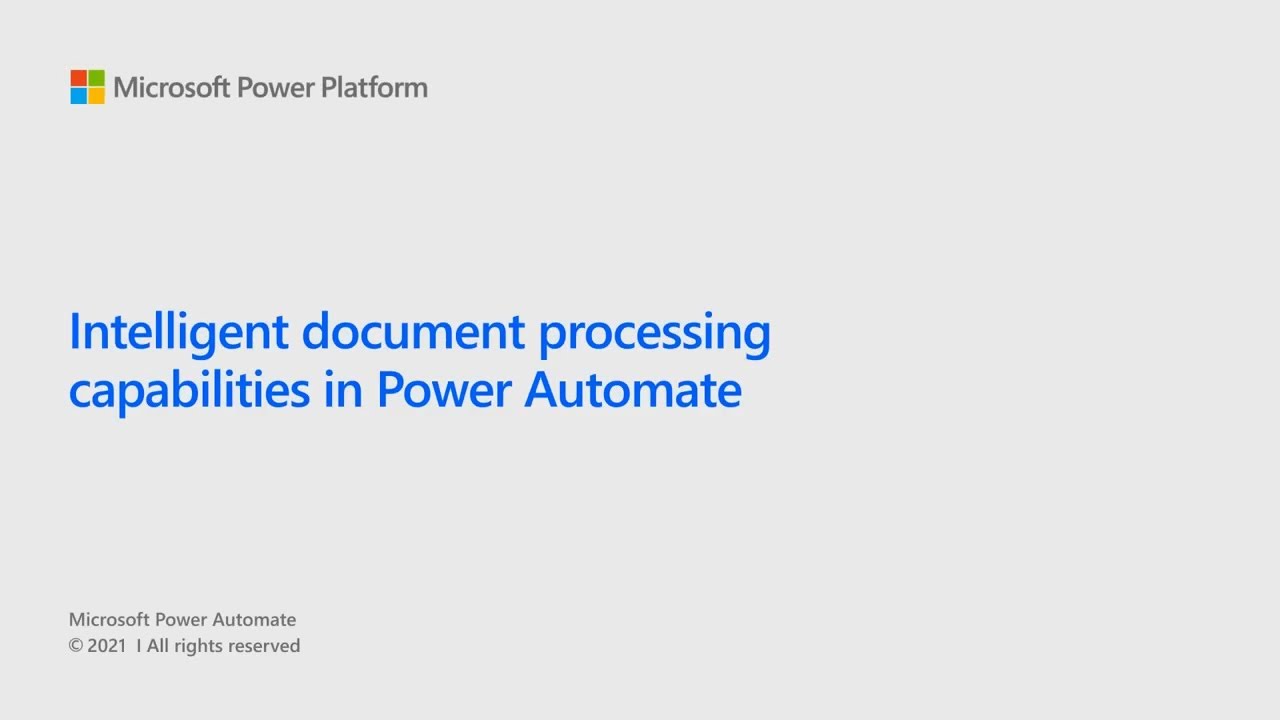 Intelligent document processing capabilities in Power Automate - YouTube