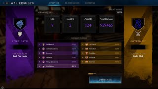 Fun war, some soldier plays were made! Bark For Heals vs Yacht Club | New World - Valhalla | Melee