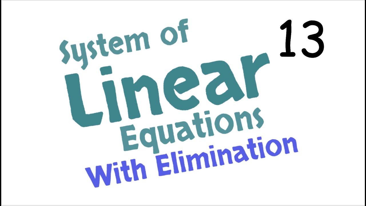 Elimination for System of Equations(Algebra 1)----Math Teacher Mr. Ye
