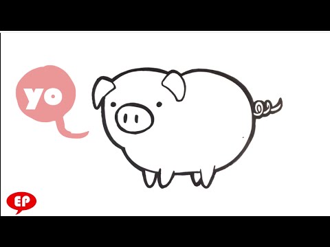 easy cute drawings of pigs