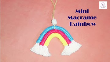 Mini Macrame Rainbow /Macrame Car Charm #macramekeychain #diymacrame #macrame #macrameknot #diy