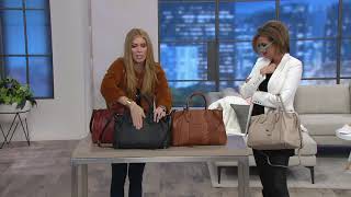 G.I.L.I. Leather Triple Compartment Tuscany Satchel on QVC