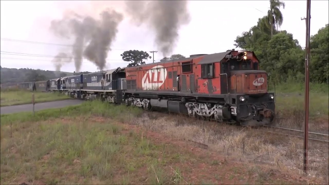 VÁRIOS TRENS COM LOCOTROL - NOTURNO COM 10 LOCOMOTIVAS - IRATI/PR