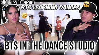 Siblings react to 'watch bts learn their dances' 🤔🤩