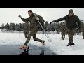 Bear grylls joins in with royal marines arctic warfare training in norway