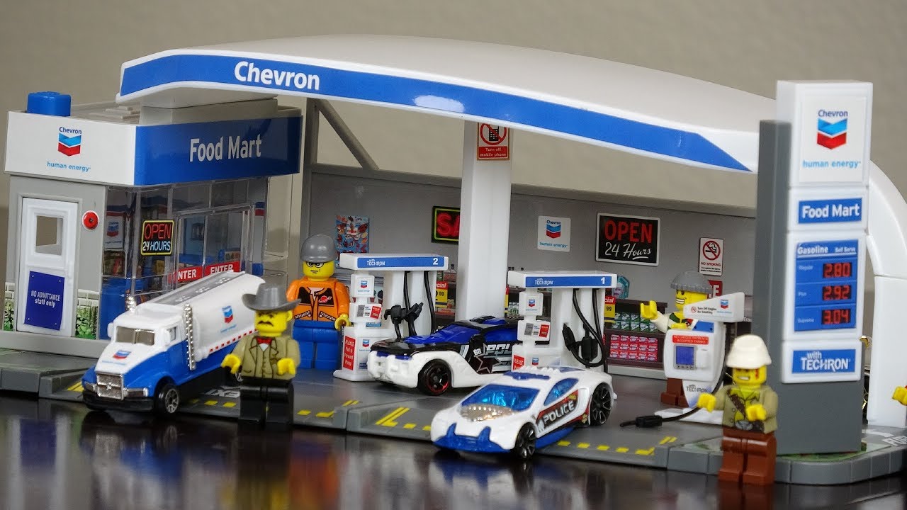 Chevron Station And Food Mart Play Set Realistic Design Kids Favorite Toy -  Youtube