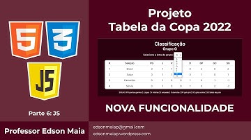 Curso de HTML, CSS e JS Projeto Tabela da Copa 2022 parte 6 Nova Feature JS