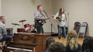 12-year old Olivia and her father performing Travelin' Soldier, by
