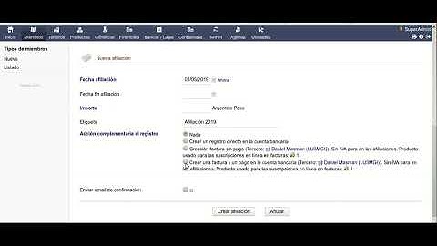 Dolibarr - Pago de Cuota socio y facturación