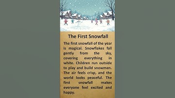 The First Snowfall #shorts #english #englishmerl #englishreading #englishgrammar #education