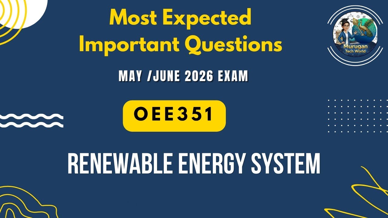 OEE351 Renewable Energy System important questions in tamil||RES||Anna ...
