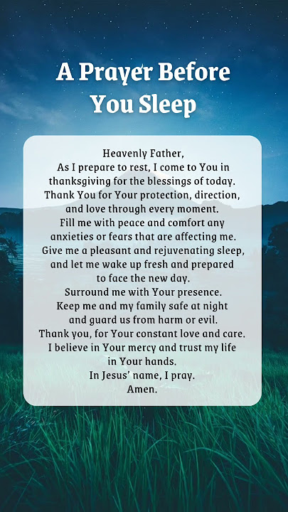 A Prayer Before Sleep | Bedtime Prayer | Night Prayer
