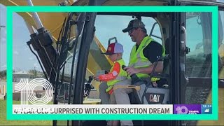 4-year-old boy battling cancer has his dream of being a heavy equipment operator come true