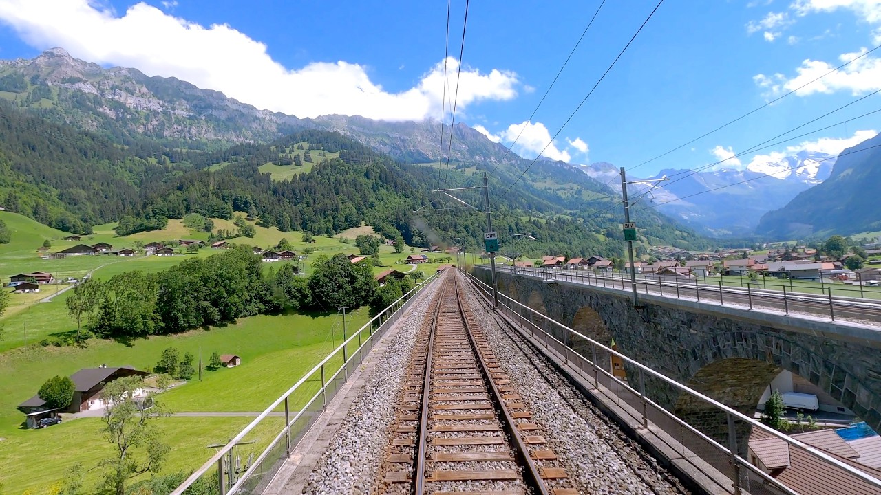 ★ 4K 1x🎥 🇨🇭 Basel - Kandersteg - Brig Re 6/6 cab ride [07.2020] Lötschberg führerstandsmitfahrt
