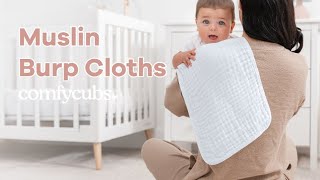 Muslin Burp Cloths by Comfy Cubs: Soft, Stylish, and Essential for New Parents!