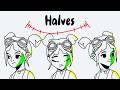 How to animate a head turn frame by frame using the halves method