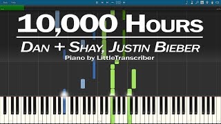 Dan   Shay, Justin Bieber - 10,000 Hours (Piano Cover) Synthesia Tutorial by LittleTranscriber