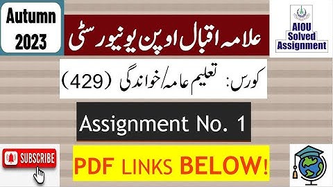 AIOU Code 429 Solved Assignment No.1 Autumn 2023 |Subject: Mass Education /Literacy |Level: BA/B.Com