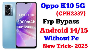 Oppo K10 5G (CPH2337) Frp Bypass | oppo k10 5G google account bypass without pc | K10 youtube update