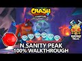 Crash bandicoot 4  100 walkthrough  nsanity peak  all gems perfect relic and red gem