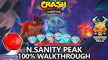 Crash Bandicoot 4 - 100% Walkthrough - N.Sanity Peak - All Gems Perfect Relic and Red Gem