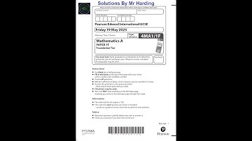 Edexcel - iGCSE - Mathematics A - June 2023 - Paper 1F - Solutions By Mr Harding