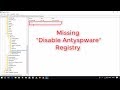 Fixed : Windows Defender Disable Anti spyware  Registry Missing