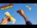 Paper cup helicopter  how to make easy paper cup flying toy  rubberband gliding cup  diy toy