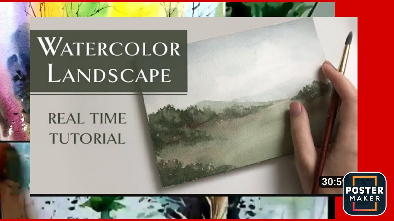 Step by Step Watercolor Painting For Beginners / Simple Watercolor  Landscape 