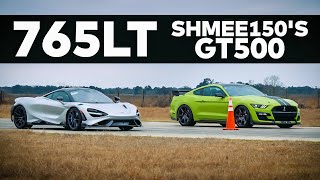 GT500 vs 765LT?? \/\/ Drag Race Comparison with Shmee150!