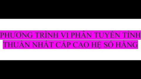 Bài tập phương trình vi phân tuyến tính thuần nhất