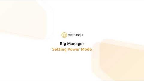 How to set Power Mode in Rig Manager?